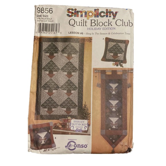 Simplicity 9856 Quilt Block Club Holiday Edition Uncut New Sewing Pattern. - Picture 2 of 3